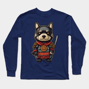 Cute Dog Samurai Knight Long Sleeve T-Shirt